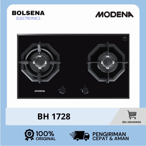 MODENA BH 1728 Kompor Gas Tanam 70cm 2 Tungku Aluminium Burner