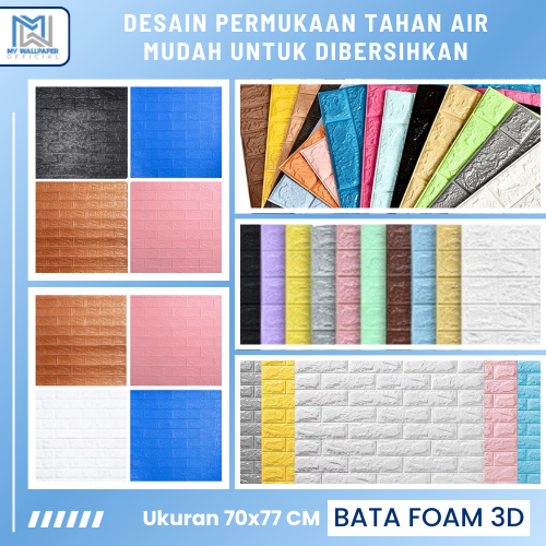 Wallpaper Foam Warna Warni Wallpaper Dinding Tebal Wallpaper Dinding Praktis Foam Bata Foam 70x77