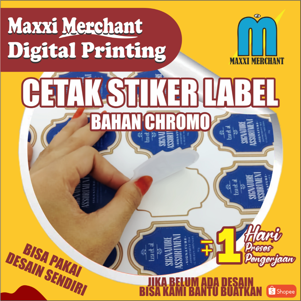 stiker label makanan kue kering kue lebaran A3+ free design free potong design custom