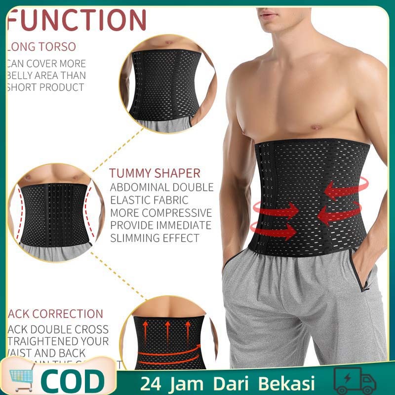 Korset Perut Pria Corset Pelangsing Perut Korset Perut Pria Adjustable Pakaian Perut Pelangsing Wash