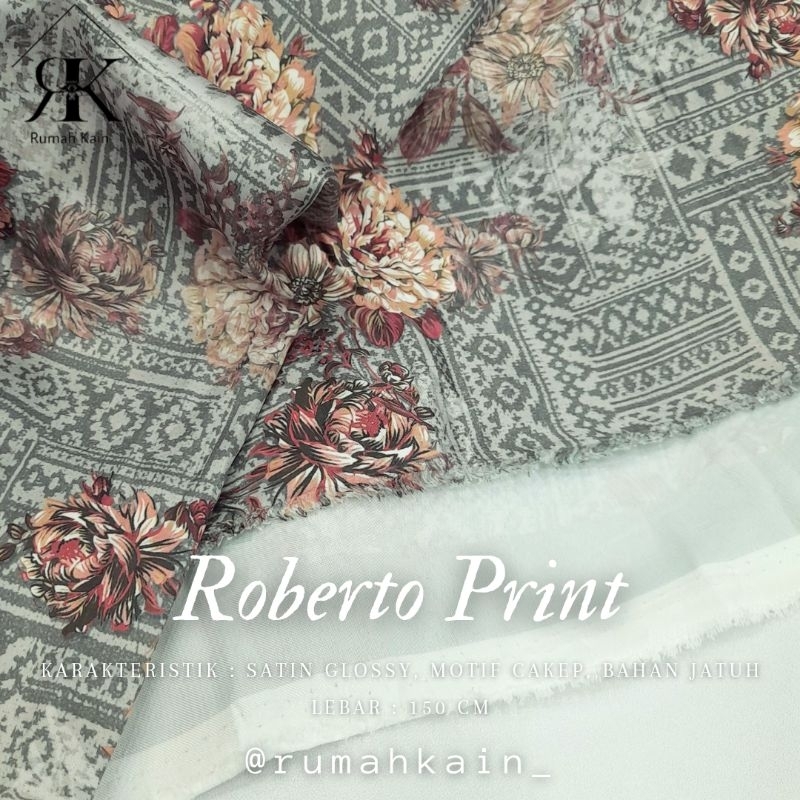 Satin Roberto Print/Satin Roberto/Kain Roberto/Harga 0,5m