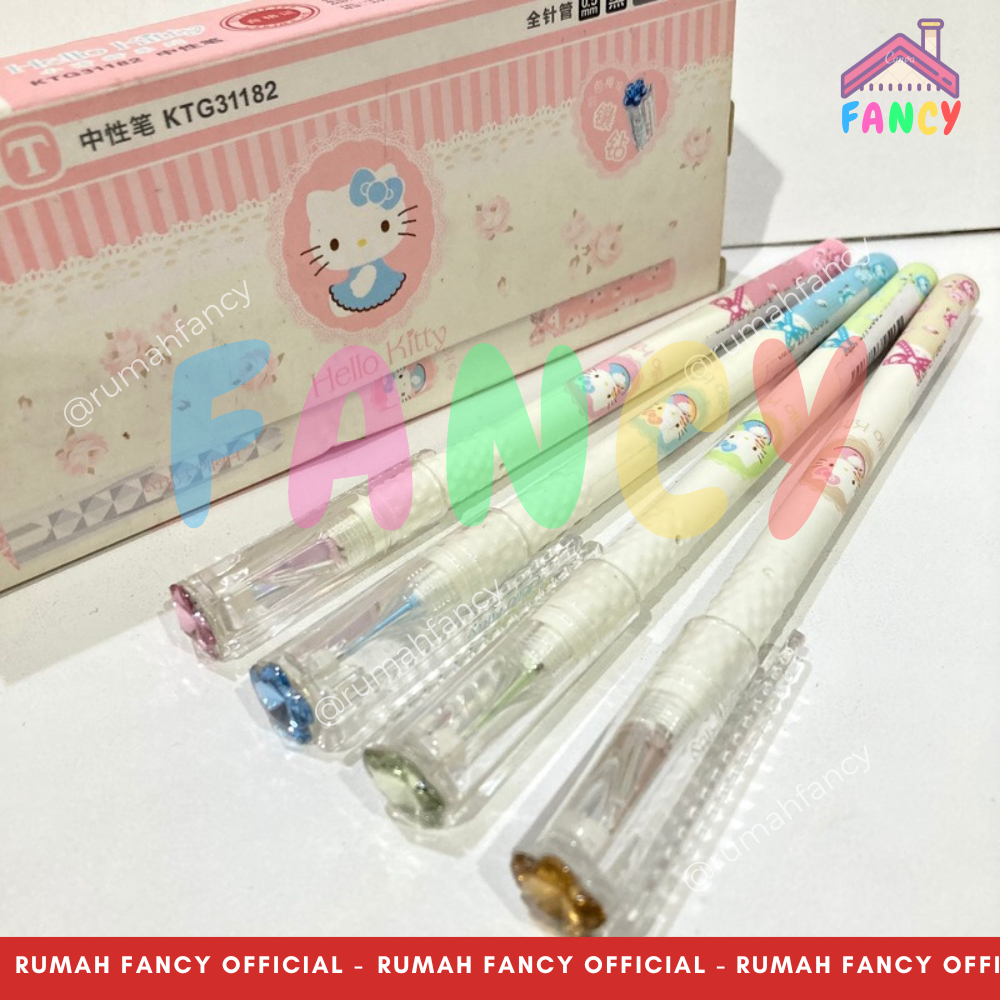 

[1 LUSIN isi 12 PCS] Pulpen HELLOKITI TIZO KTG 31182 0.5mm Kitty Cute MUTIARA PASTEL Tinta HITAM / Bolpen/Ballpoint/Ballpen Gel buka tutup