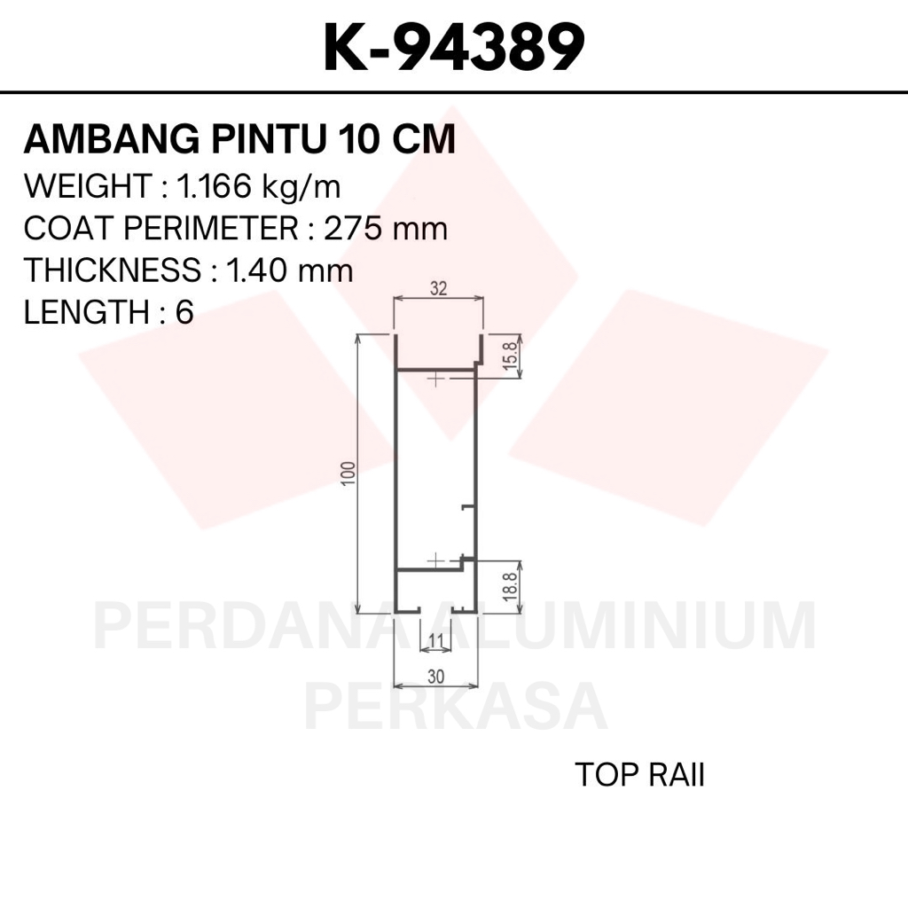 ALUMINIUM BATANGAN BY YKK AP (K-94389)