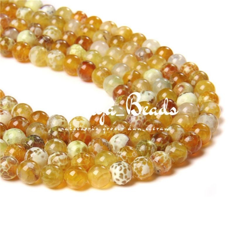 Manik Batu Alam Fire Yellow Agate