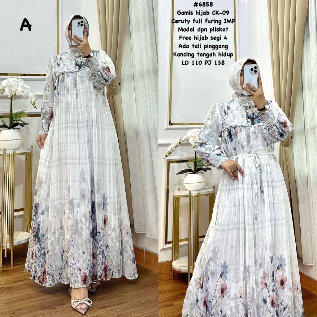 Gamis Hijab Fashion Muslim Wanita COD #V6858