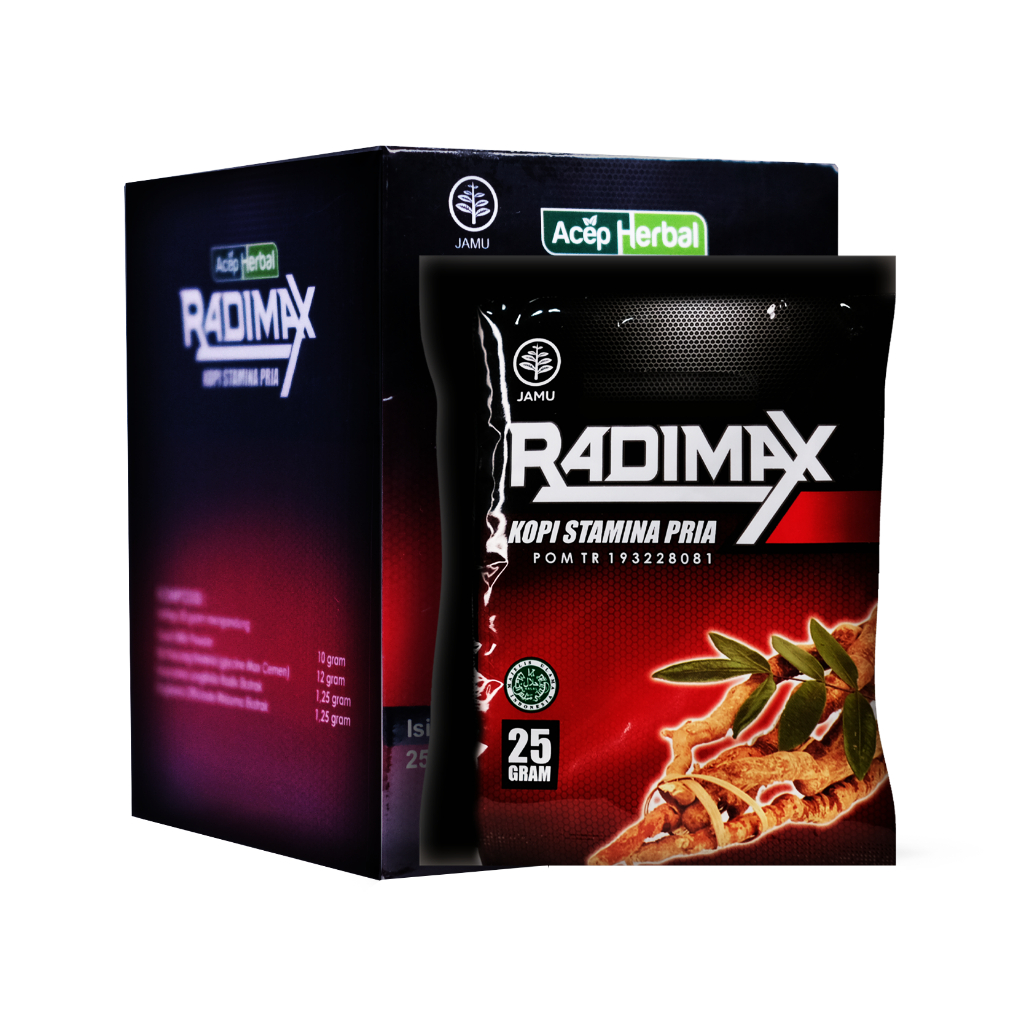 Kopi Khusus Penambah Stamina Pria Kuat Tahan Lama Herbal Radimax Original 1 Box isi 10 Sachet