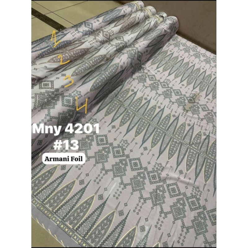 bahan kain Armani foil silk original terbaru/kain Armani motif mewah