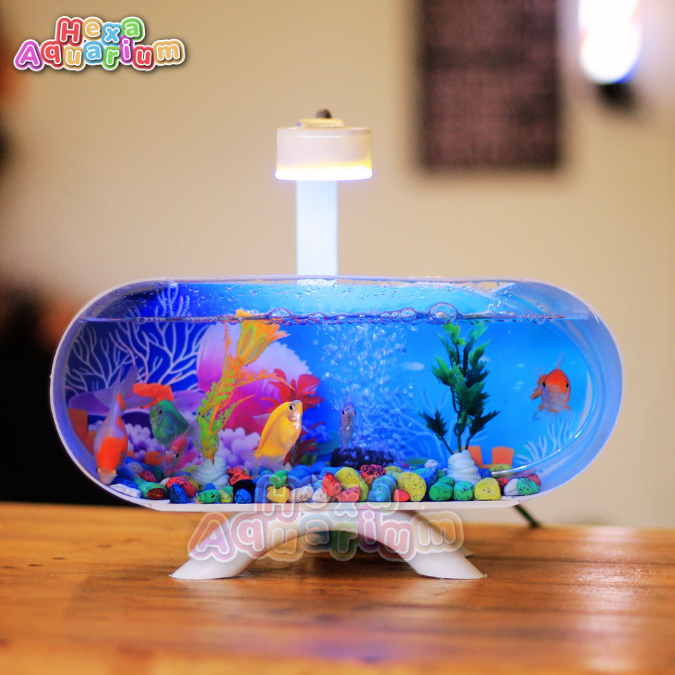 Aquarium Minimalis Akrilik Ikan Cupang full set free mesin aerator air mancur dan lampu LED aquarium