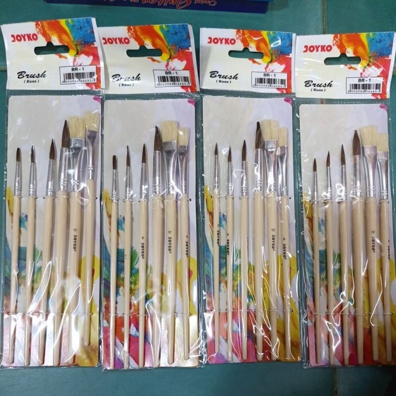 

(1Set) KUAS SET LUKIS JOYKO isi 6pcs Kuas / br-1