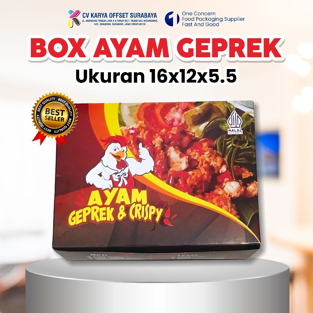 Box Ayam Geprek isi 50 pcs | Kotak Ayam Geprek | Dus Ayam Geprek Universal Murah