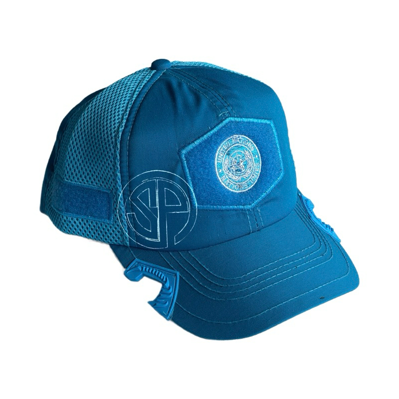 topi tactical biru un / pbb velcro coak