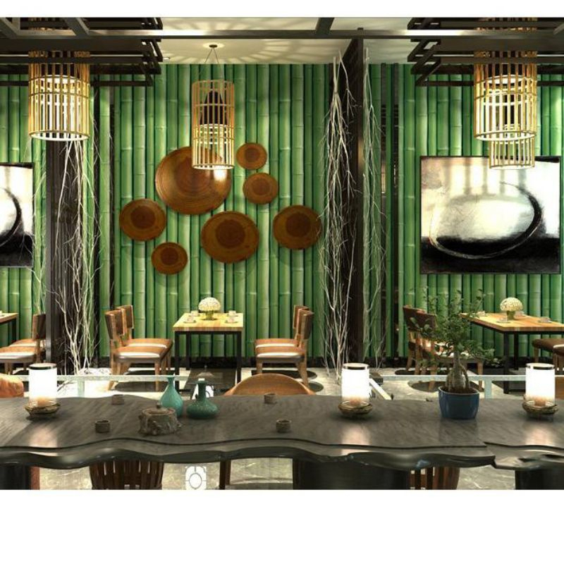 WALLPAPER STICKER MURAH / WALLPAPER DINDING TERBARU MOTIF BATANG BAMBU PANJANG 4 METER X 45 CM