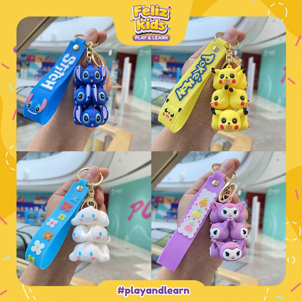 

[FELIZKIDS] [KC31] Gantungan Kunci Anakan Sanrio Stitch Lilo Capybara Lotso Pikachu Lucu Gemes Cute