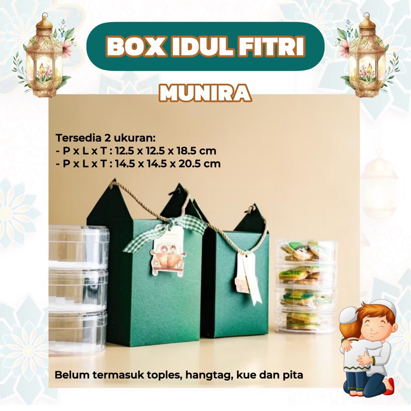 

MUNIRA | Box Hampers Idul Fitri Toples Bulat Kotak Gift Packaging Kue Kering Lebaran Eid Mubarak