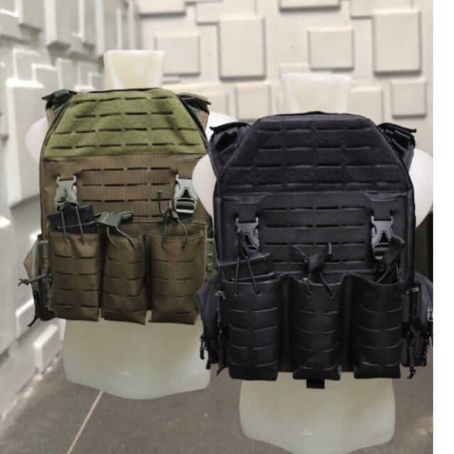 Rompi Body Vest Laser cut Gen 2 TNI POLISI Double Quick Release - Bodyvest Hitam