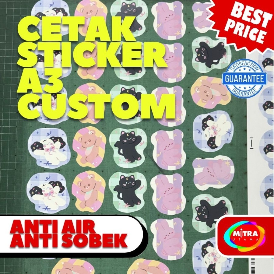 Cetak Sticker Custom | Stiker Label Custom A3 Satuan Murah dan Berkualitas