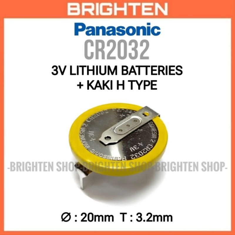 PANASONIC 3V CR2032 + Kaki Lithium Batteries H type
