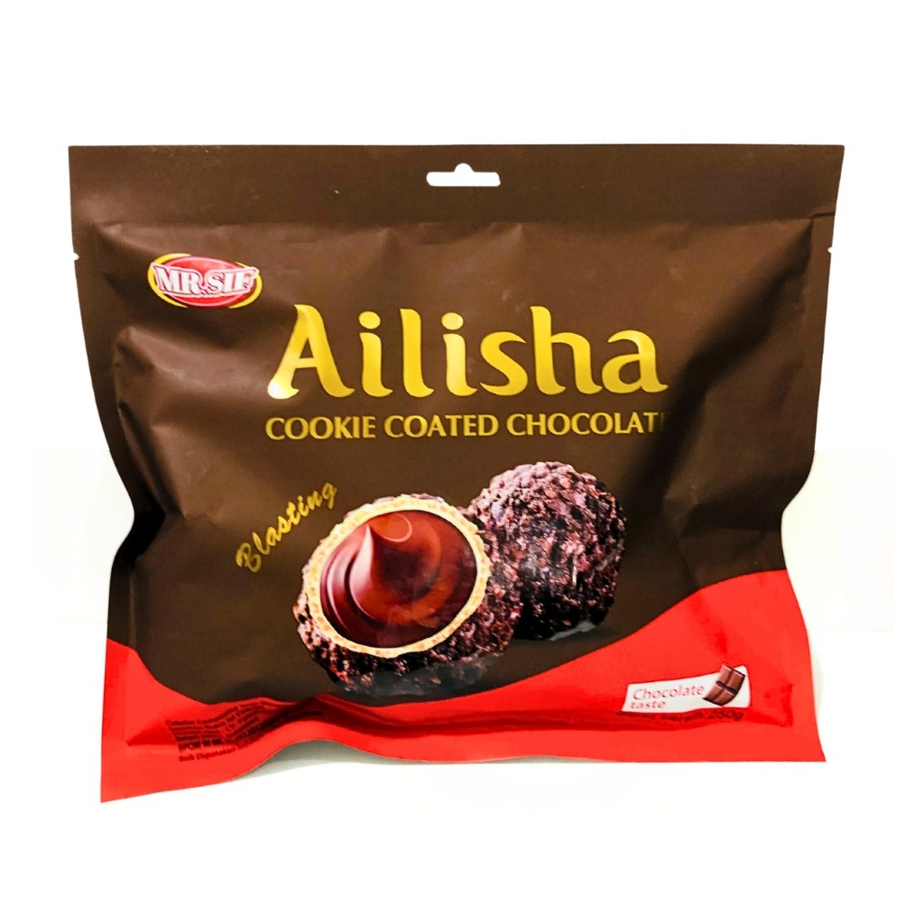 

Coklat ailisha waferball cookie coate chocolate 200gr - coklat arab - coklat mix - oleh oleh haji - mr sif