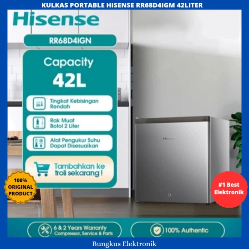 KULKAS PORTABLE HISENSE KULKAS MINI BAR RR68D4IGN KULKAS MINI PORTABLE