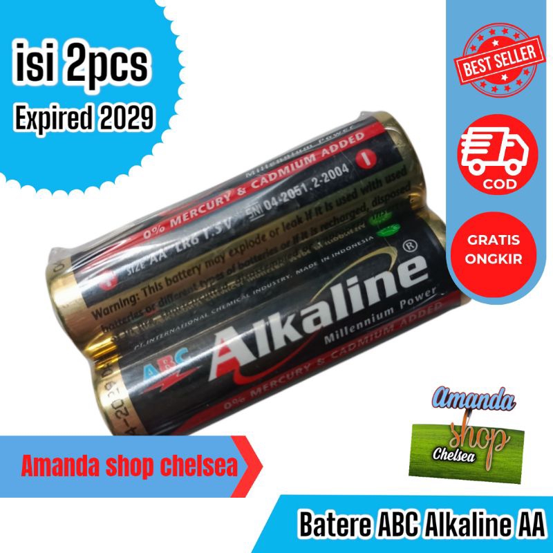 Baterai Alkaline AA isi 2 / Baterai ABC Alkaline A2 | Batu Batre Alkaline AA