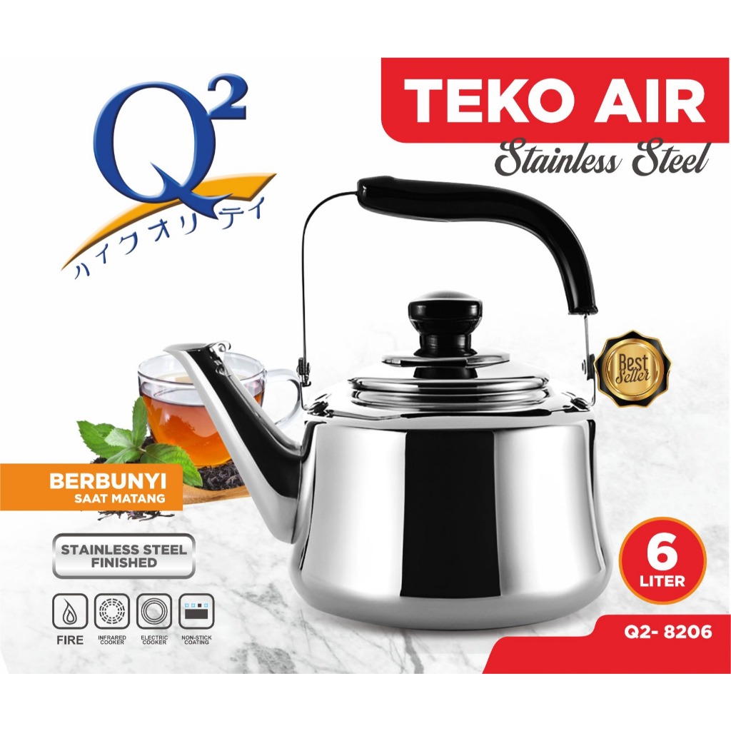 Teko Siul Stainless Steel 6 Liter Whistling Kettle Teko Bunyi Q2-8206