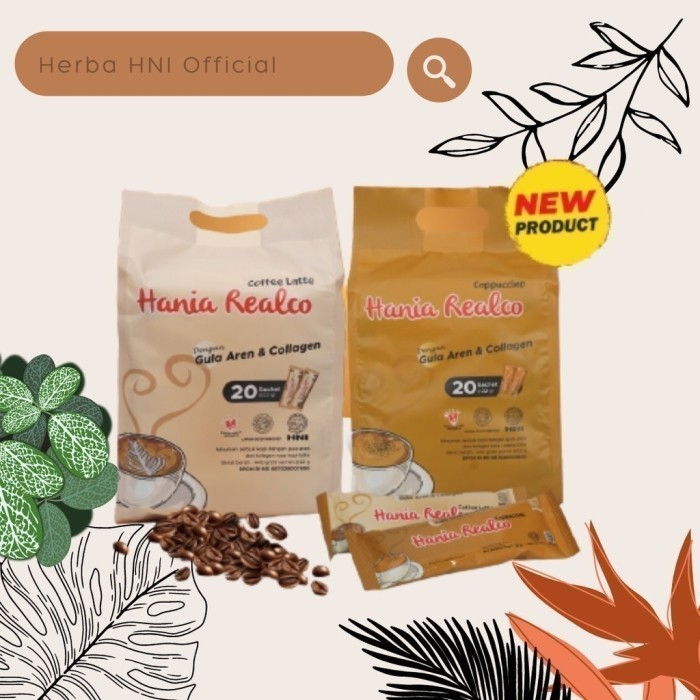 

HANIA REALCO CAPPUCCINO & LATTE - Minuman serbuk kopi dengan gula aren dan kolagen -HNI BPOM