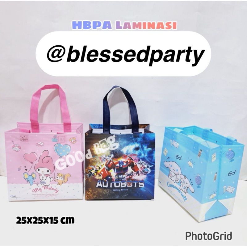 

12 pcs HSPA Laminasi Goodiebag Karakter Paperbag Hampers Event Ulang Tahun Seminar