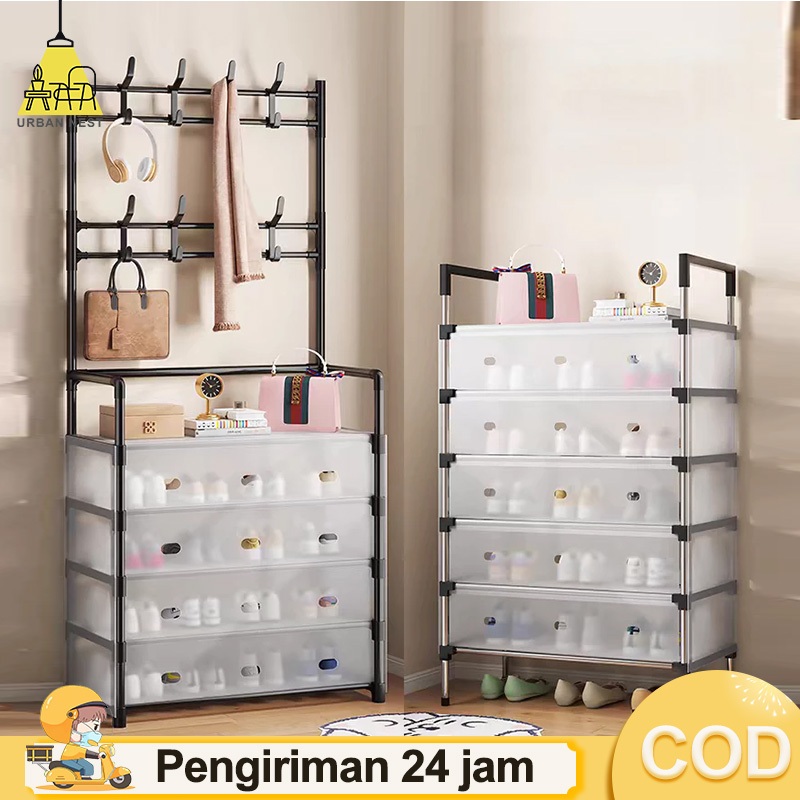 Rak Topi Sepatu Rak Sepatu 5 Susun Plastik Rak Gantung Sepatu Penyimpanan Penyimpanan Gantung Rak