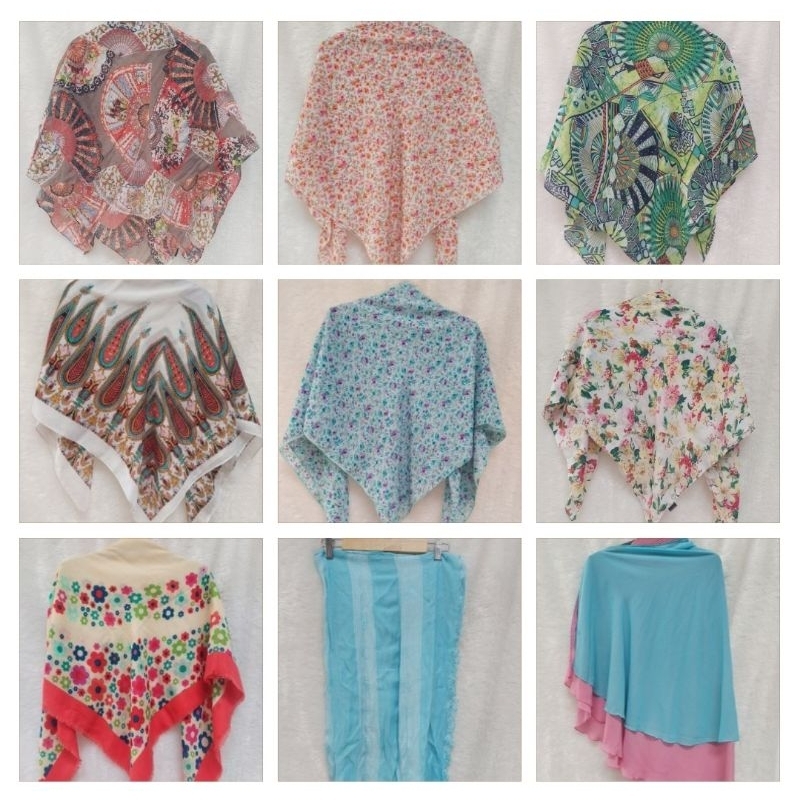 Prelove Jilbab / Jilbab Murah / Jilbab Sale / Donasi Jilbab / Segiempat Paris Polos / Paris Square /