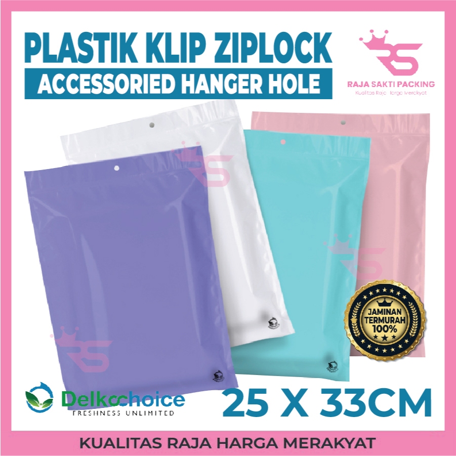 Plastik Klip Kombinasi Aksesoris Lay Bag Zipper Ziplock With Hanger Hole Satuan Termurah