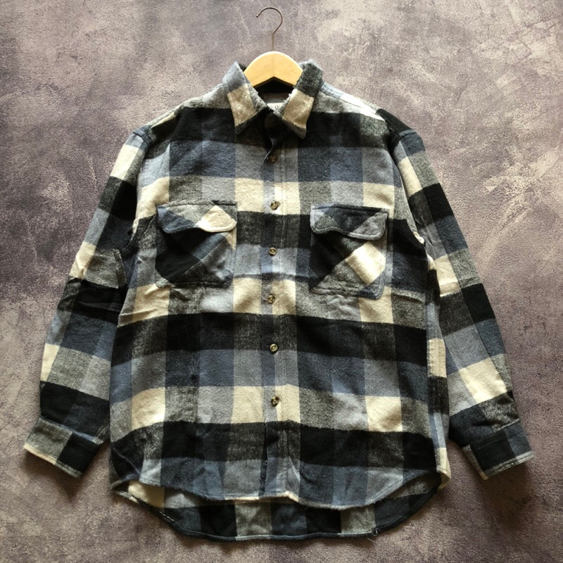 Outer Flannel Wool BREAK OFF Second Size fit L,Bahan Tebal & Lembut,Outer flannel second outer flane