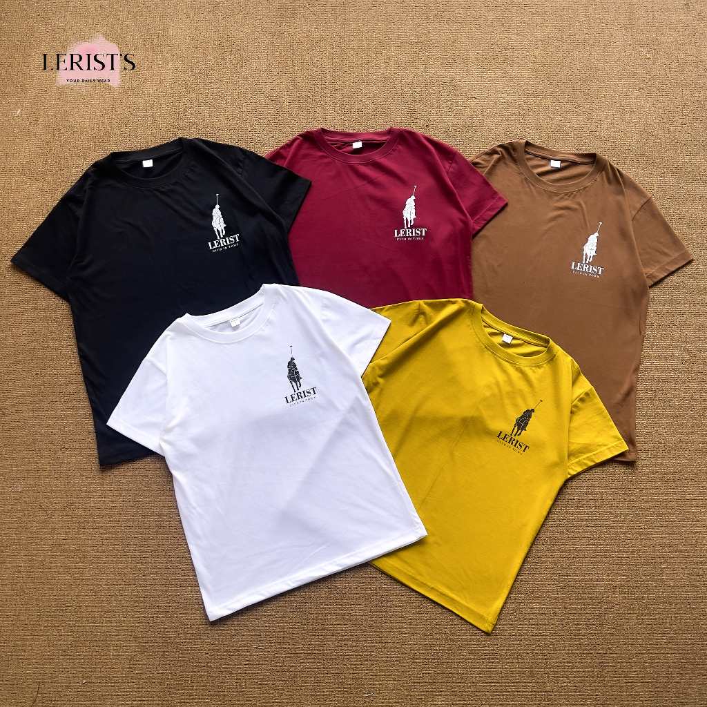 O-neck motif Horseman Lerist -Kaos Katun Atasan Wanita Leher Bulat Cotton Combed 30s premium Lerist