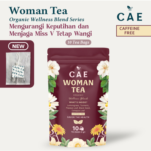 

WOMAN TEA | Herbal Tea Blend Lemongrass Turmeric Papaya Leaf Black Seed Catappa Leaf Premium