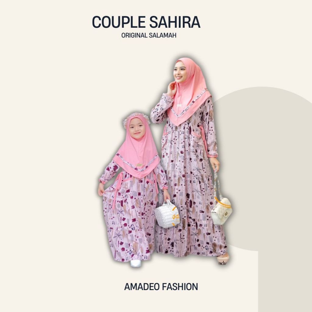 Couple Baju Ibu & Anak Perempuan | Gamis Couple SAHIRA DUSTY Series | Untuk anak Usia 2-15 Tahun