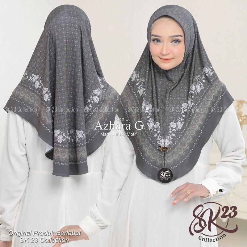Jilbab bergo hijab instan motif sublim AZHARA (G) ORI SK23 COLLECTION