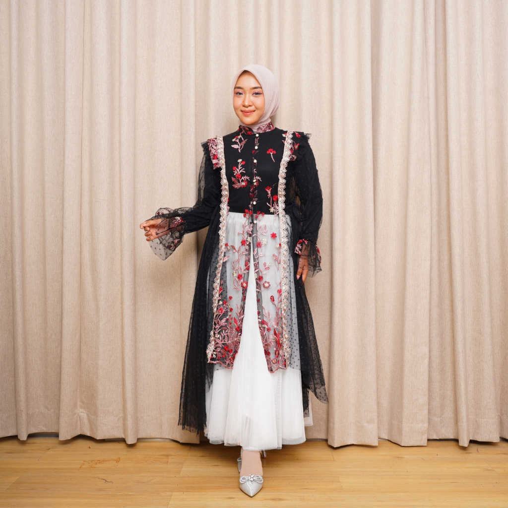 PerfectU Official Yara Outer Lebaran Brukat Simple Elegant Kondangan Mewah Muslim Tunik