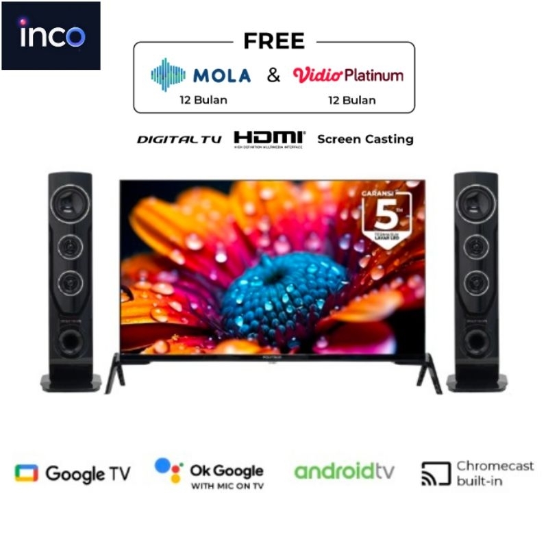 TV POLYTRON 43 INCH PLD-43TAG5959 / 9959 SMART ANDROID CINEMAX TOWER