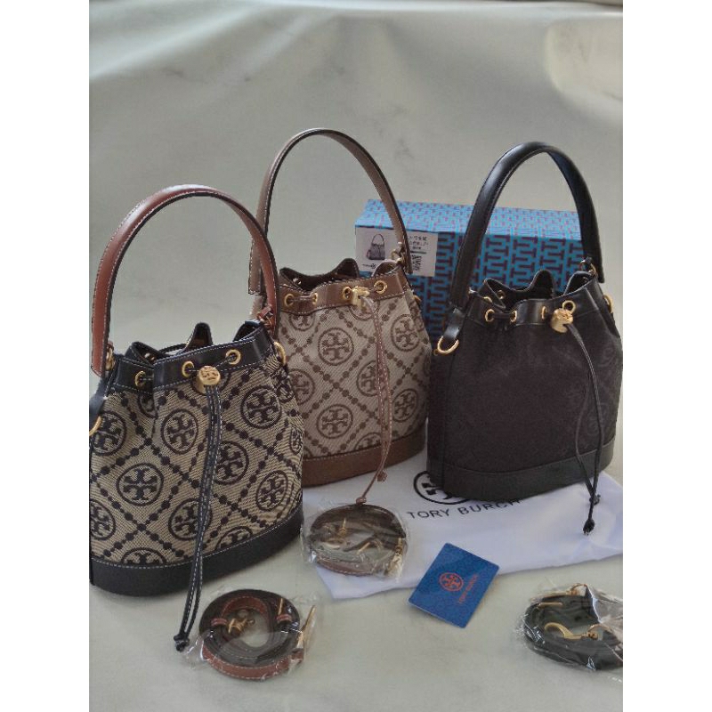 BAGSBUNNY15 • TAS TORY TORY BURCH TB130 DRAWSTRING BUCKET BAG