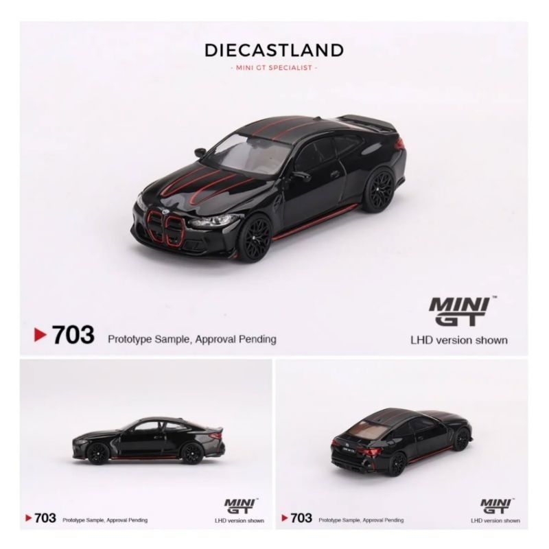 Mini GT #703 BMW M4 CSL  Black Sapphire MGT00703-R MiniGT MGT Diecast Miniature Car Diecast Land