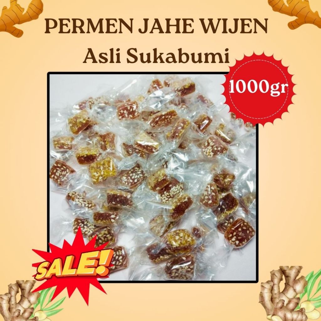 

Cemilan Permen Jahe Polos Plus Wiijen kemasan 1000gr (1kg)