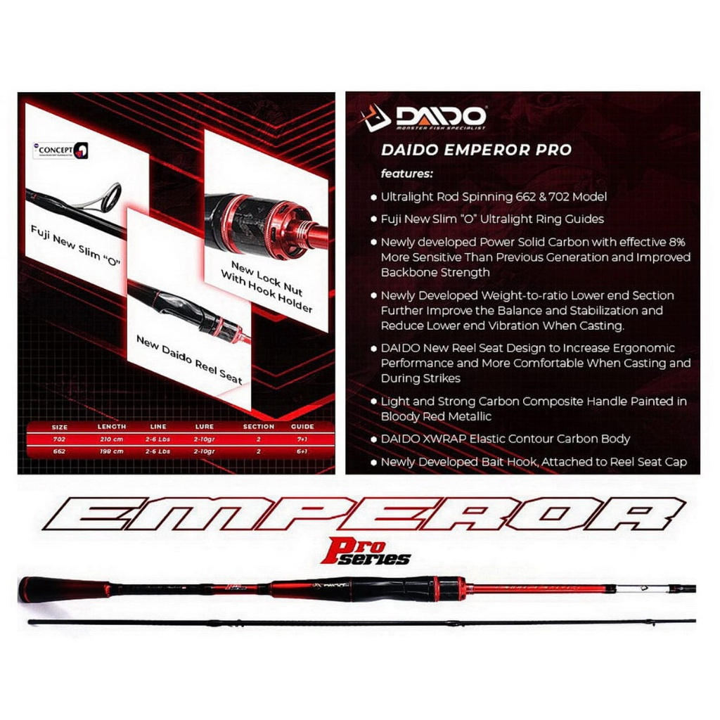 Joran Daido Ultra Light EMPEROR DESP 702UL 2-6 Lbs