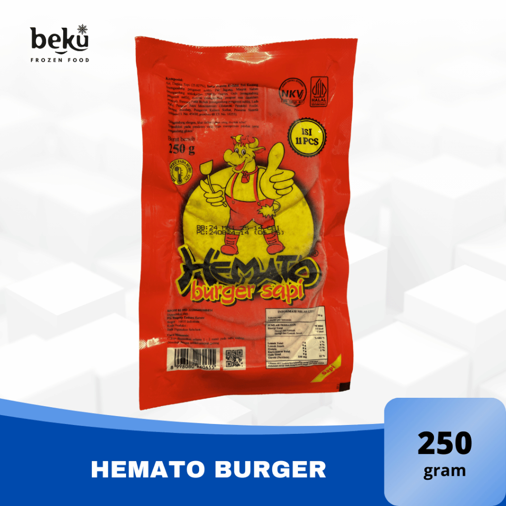 

HEMATO BURGER - HEMATO DAGING SAPI BURGER (250GR, 280GR)