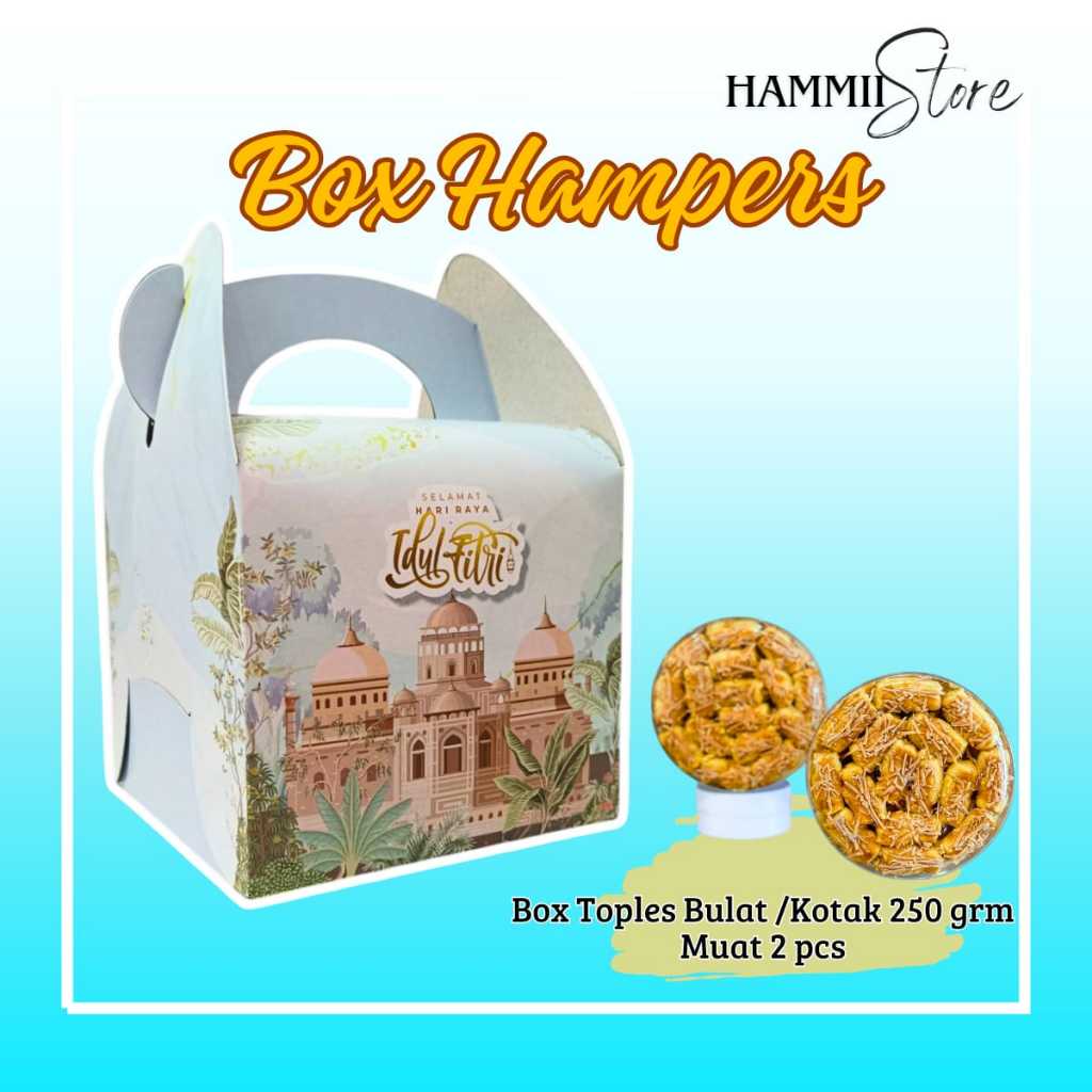 

- [20 pcs] Box Hampers Kue Lebaran Idul Fitri Muat 2 Toples ukuran 250gr