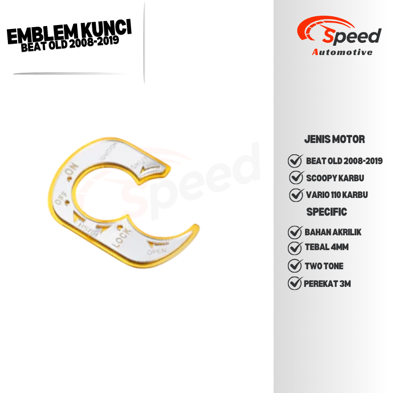 Emblem Kunci Motor Beat Karbu Fi Esp 2008-2019 Scoopy Karbu Vario 110 Karbu Two Tone