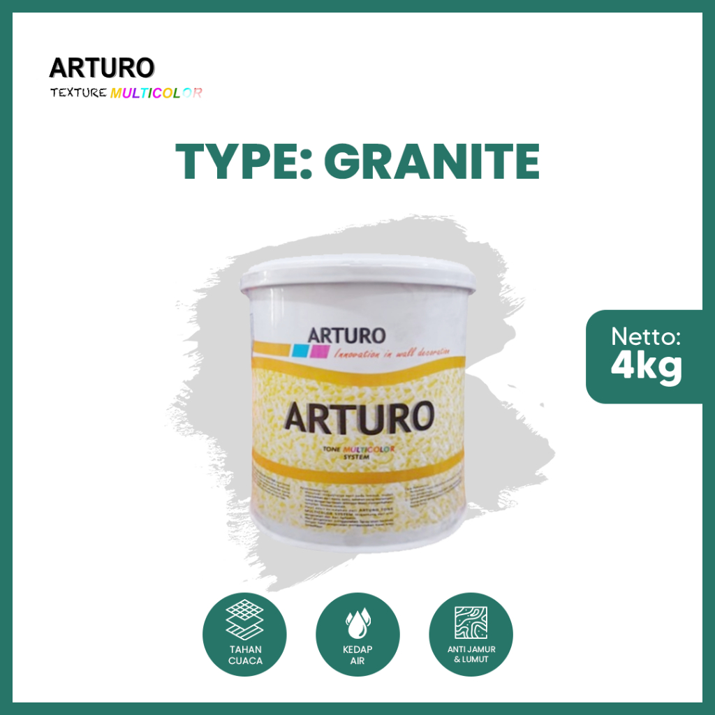 ARTURO Cat Texture Granite 4 KG (GLN) – Cat Dinding Granit Premium untuk Interior & Eksterior