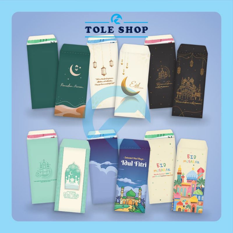 

Paket Hemat 50 PCS Amplop Lebaran model panjang/Amplop Idul fitri murah/Angpau premium panjang