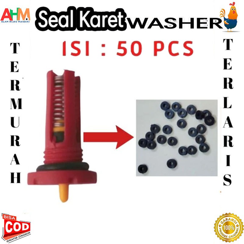 Paket 25 & 50 Seal Karet Washer Valve Silikon TMO Tempat Minum Otomatis Kandang Ayam Broiler Unggas