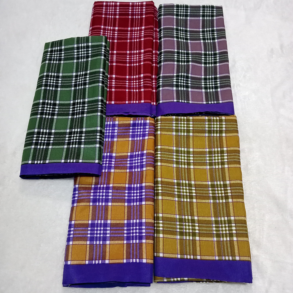 Sarung Sholat Pria Motif Samarinda BHS Kotak Kotak Salur