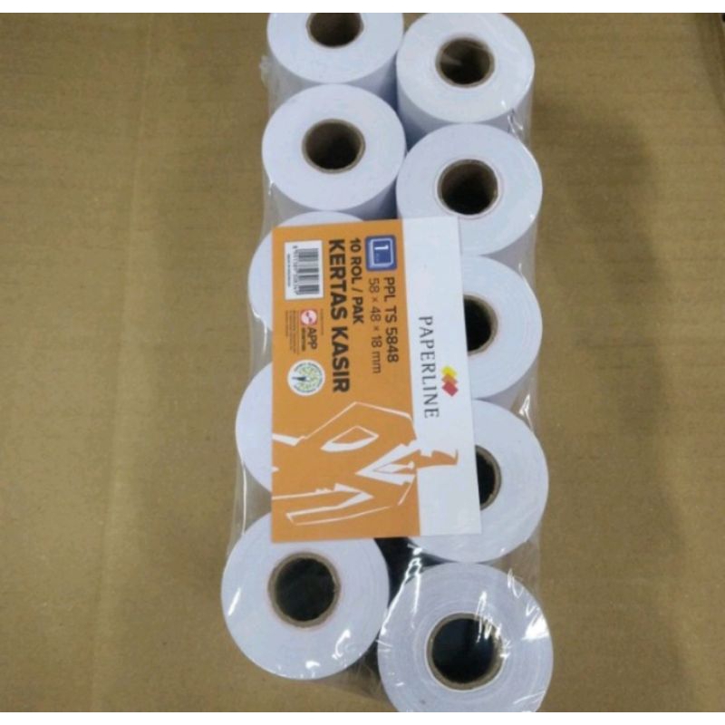 

KERTAS PAPERLINE Ukuran 58mm x 48mm x 18mm / Kertas Mesin Kasir Struk HVS / Kertas Kalkulator Casio / Canon