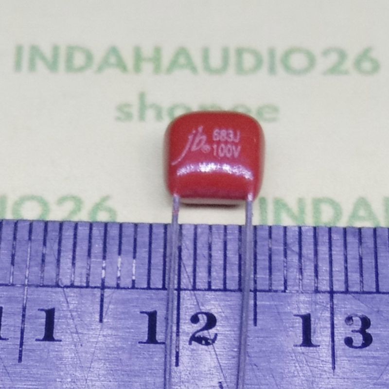 JB 683J 100V 5mm 683 100v milar 68nf 68n  mylar merah 683j kapasitor capacitor capasitor 68 n nf